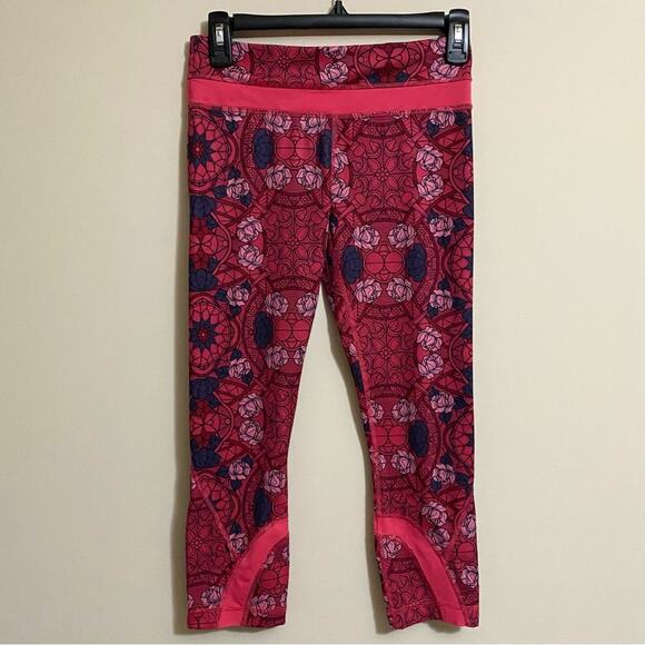 Lululemon Run Inspire Crop II Prisma Guava Lava Boom Juice Size 4 Leggings - Picture 7 of 12